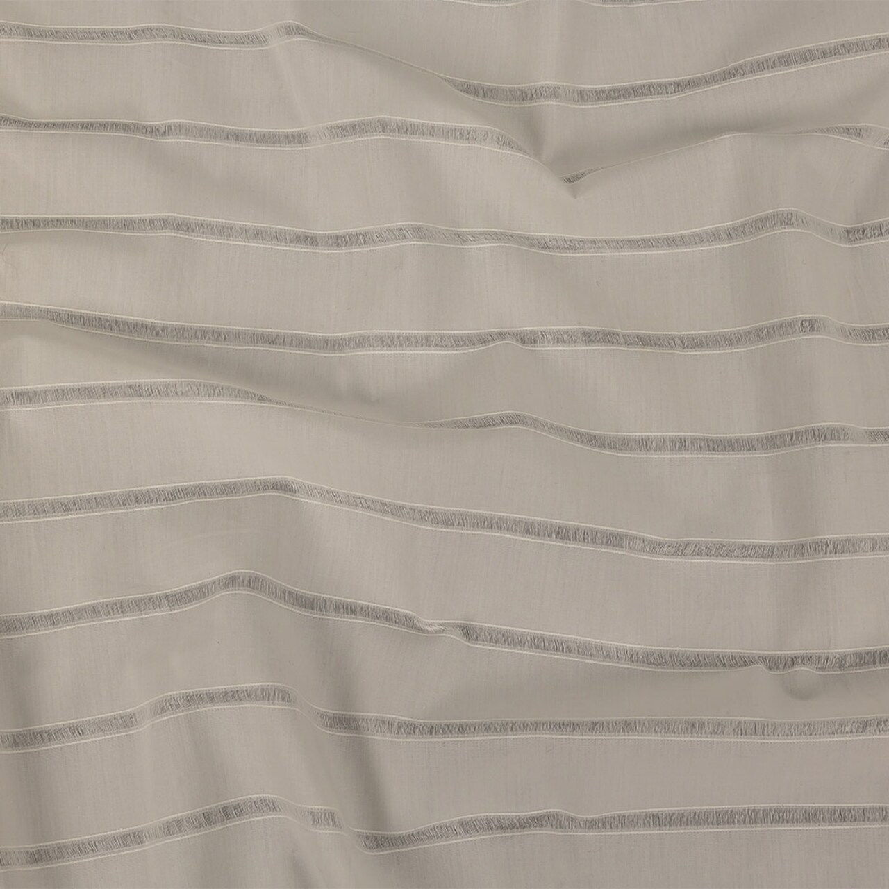 1 Yard White Cotton Poplin Fabric with Ladder Stitched Stripes Solid and Stripes